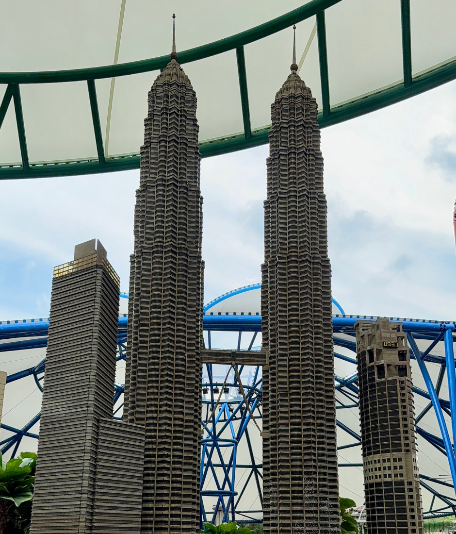 the petronas twin towers in lego bricks, at legoland!