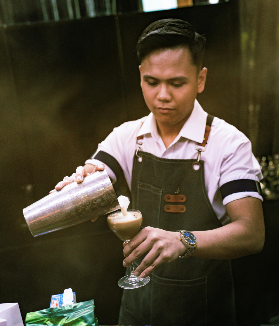 and of course, behind the door, fitting of a coffee rave, someone is serving coffee!