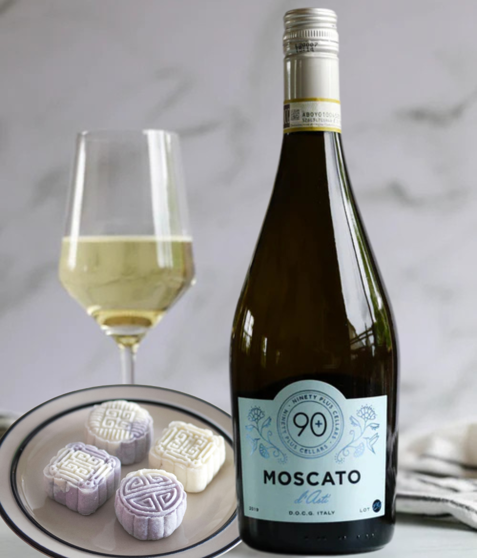 Mooncake pairings: snow skin mooncake and moscato