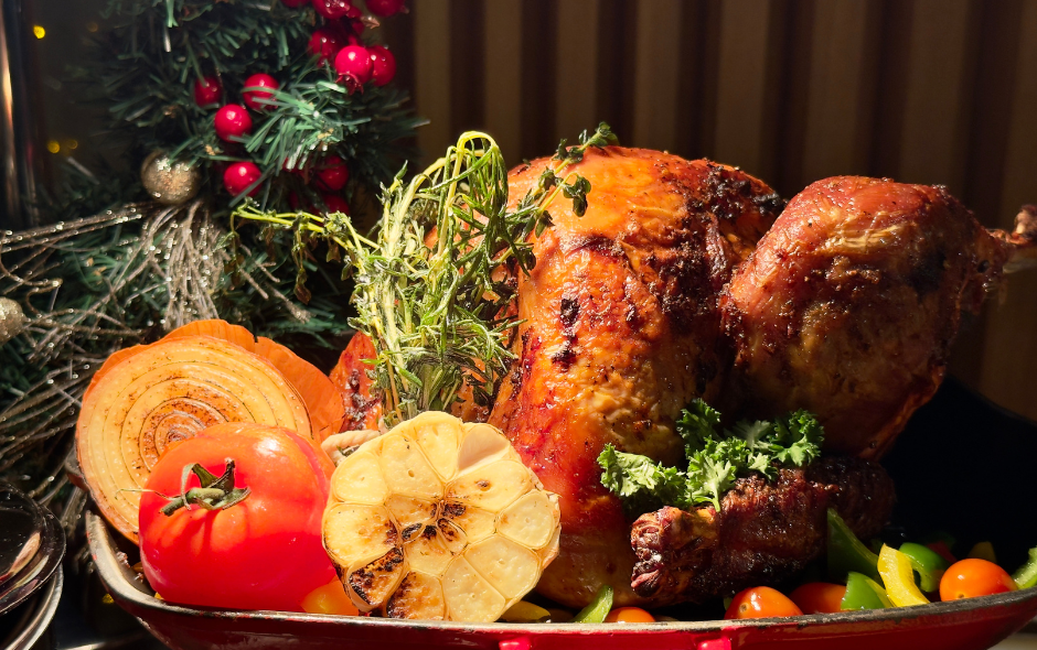Classic Slow-Roasted Turkey for a Christmas dinner at MIyabi