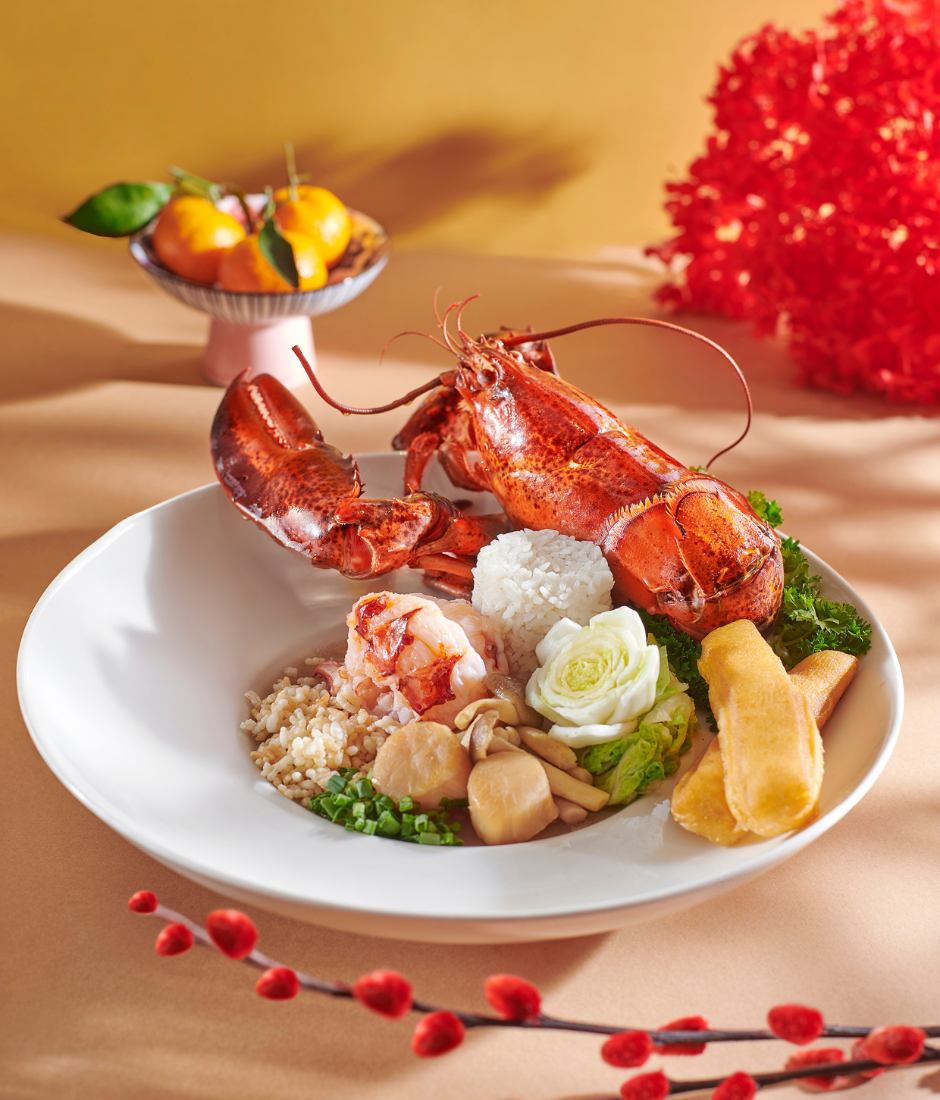 Golden Phoenix Boston lobster with rice in superior soup and crispy rice