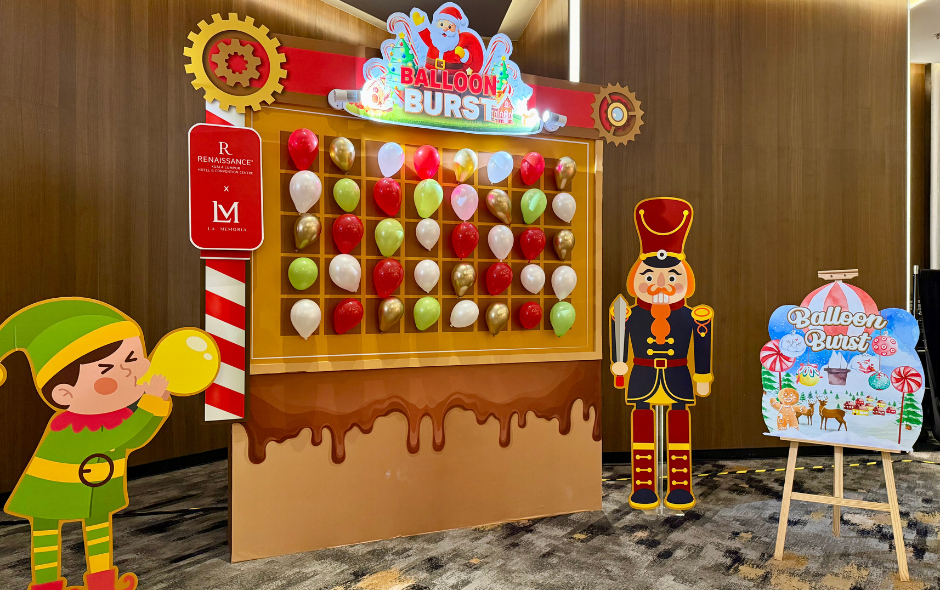 balloon burst at Santa's Magical Village