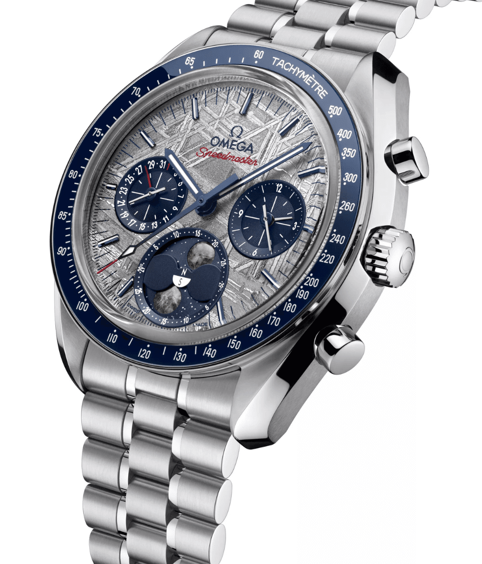 one of the best timepieces of 2025, the OMEGA Speedmaster Moonphase Meteorite