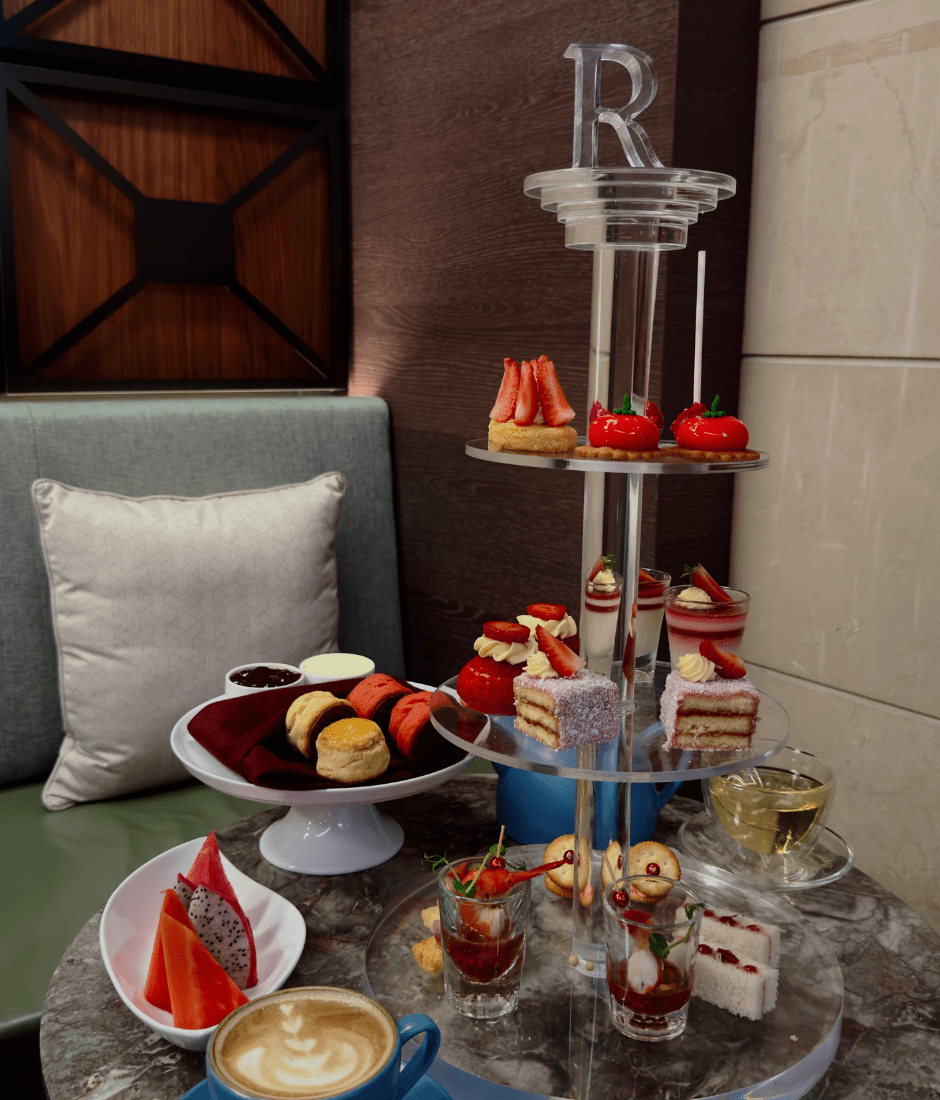 strawberry themed afternoon tea at r bar