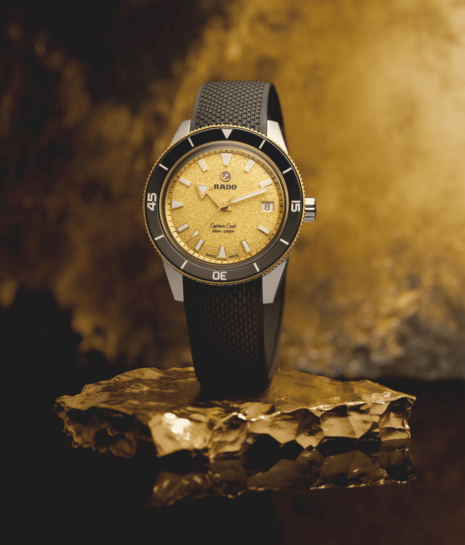 10 rado captain cook with black rubber strap